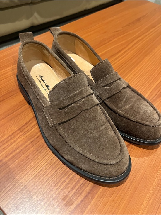 lingbu Other - Men's Suede Penny Loafers in Brown